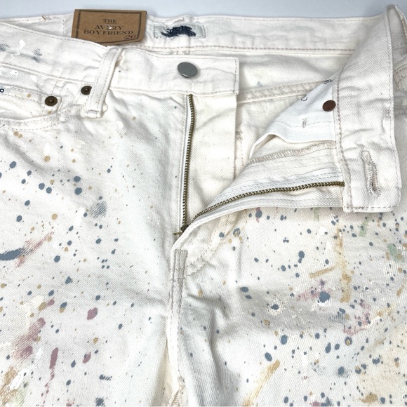 Polo Ralph Lauren Avery Boyfriend White Paint Splatter Jeans - Picture 5 of 15